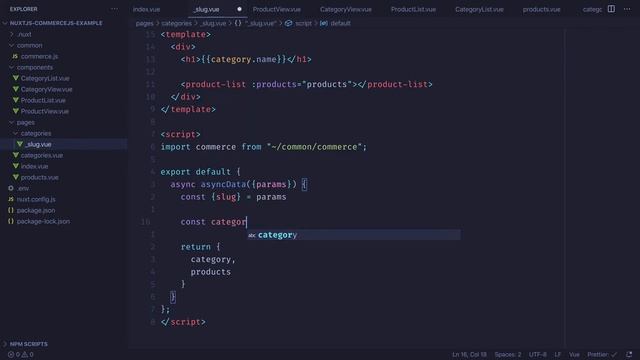 #7. Create individual category page | Create a Nuxt.js store with Commerce.js смотреть онлайн