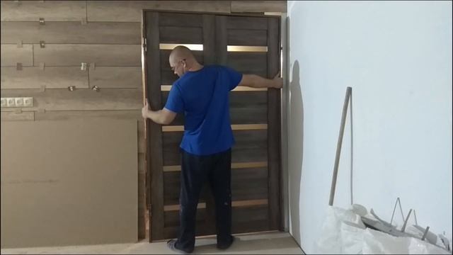 Установка двойной двери. Одному, быстро и просто))))Double door installation. One, quick and easy смотреть онлайн