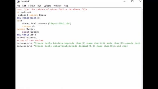 Python: List the tables of given SQLite database file смотреть онлайн