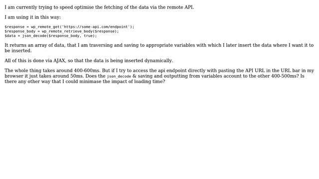 Wordpress: Most performant way of fetching remote API data? смотреть онлайн