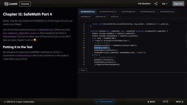 Solidity with Crypto Zombie lesson 5 #12 SafeMath Part 4 смотреть онлайн