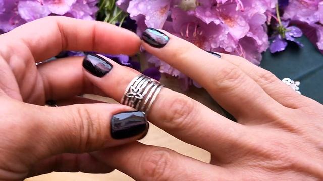 Серебряное кольцо Цветок 58221 смотреть онлайн