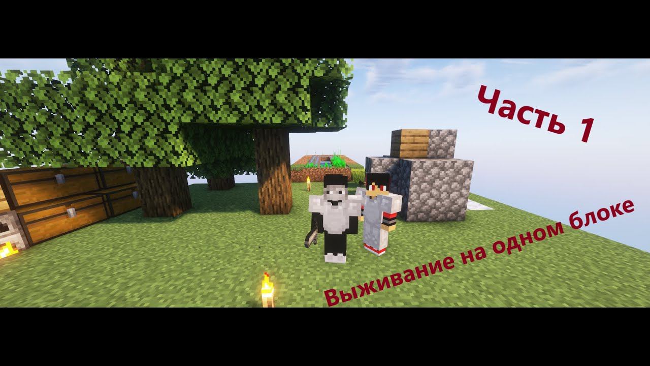 Выживание на одном блоке вместе с @A500_Garen смотреть онлайн
