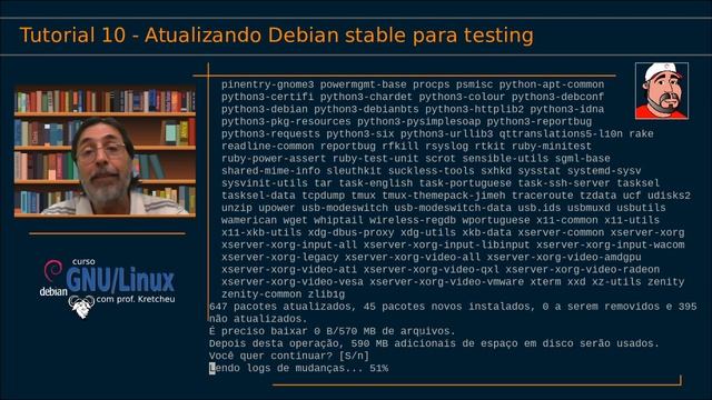 ? Curso GNU Linux - Tutorial 10 - Atualizando Debian stable para testing смотреть онлайн