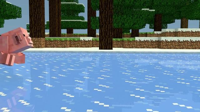 Minecraft Animation - Pig meets ice track смотреть онлайн