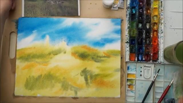 Видео урок рисования акварелью "Развалины на маковом поле" (Превью к уроку) смотреть онлайн