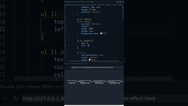 How to Create Menu Bar with Double Line Hover Effect using HTML CSS only | Geekboots смотреть онлайн