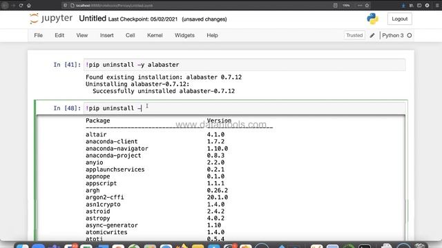 How to Uninstall Multiple Packages in Python in Jupyter Notebook using PIP Command смотреть онлайн