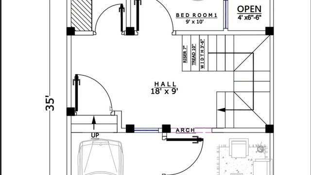 3 marla house map 19*35 смотреть онлайн