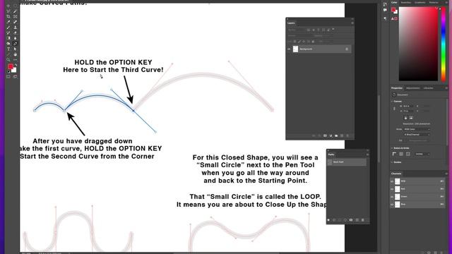 PS - Chapter 10 - Drawing CURVED PATHS with the Photoshop PEN TOOL смотреть онлайн