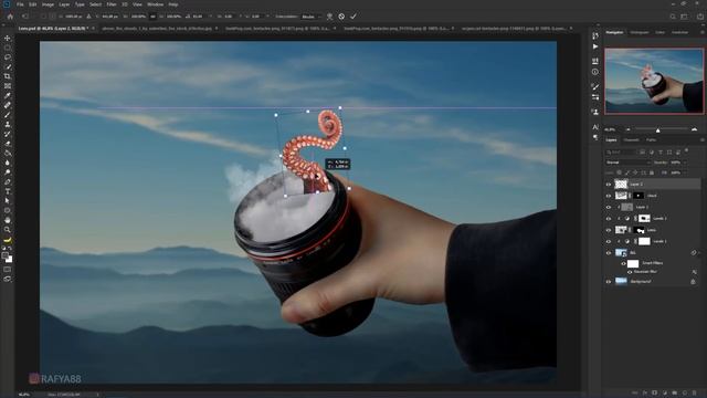 Lens Tentacle Photoshop Manipulation Tutorial Compositing смотреть онлайн