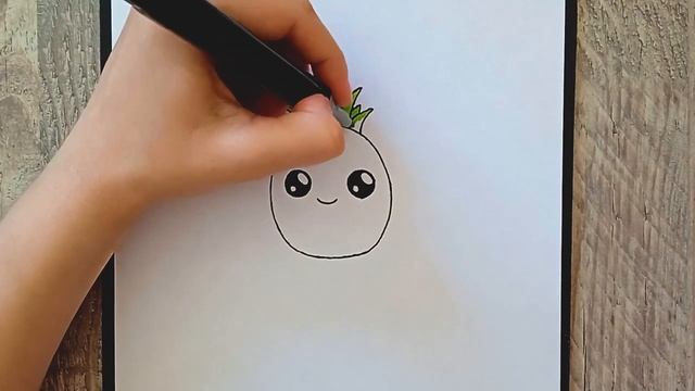 как нарисовать весёлый ананас, легко и просто) смотреть онлайн