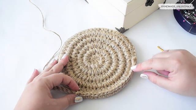 Корзины крючком из джута| как рассчитать размер корзины под крышку смотреть онлайн
