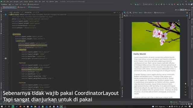Tutorial Scrollview dan FloatingActionButton || Android Studio Indonesia смотреть онлайн
