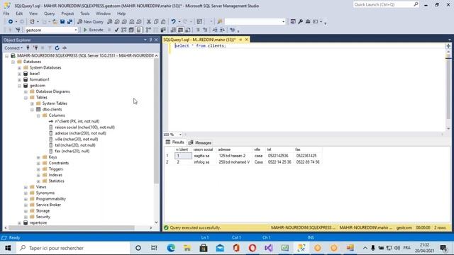 Sql server et visual c#:enregistrer, rechercher et afficher des enregistrements. Mode connecté смотреть онлайн