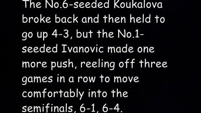 Ana Ivanovic vs Klara Koukalova (WTA Birmingham 2014) смотреть онлайн