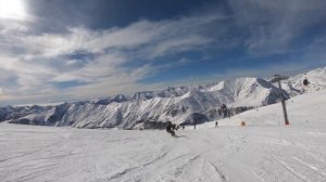 Гудаури обзор трассы Кудеби 3002 метров до нового Гудаури в 4к 60 фпс / съезд с горы до самого низа