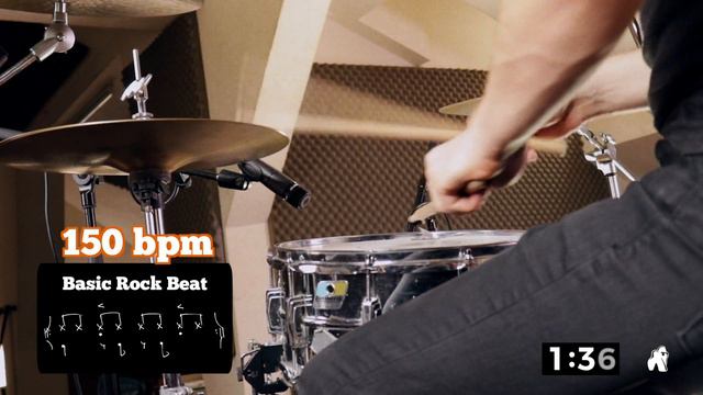 150 Bpm Basic Rock Beat (drums Only)