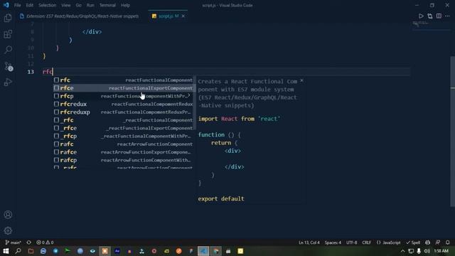 Code faster with ES7 React Snippets VS code extension смотреть онлайн