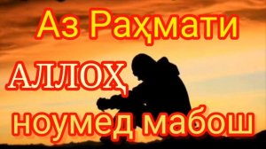 Аз Раҳмати АЛЛОҲ ноумед мабош