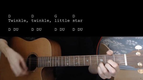 Twinkle Twinkle Little Star EASY Guitar Tutorial With Chords / Lyrics