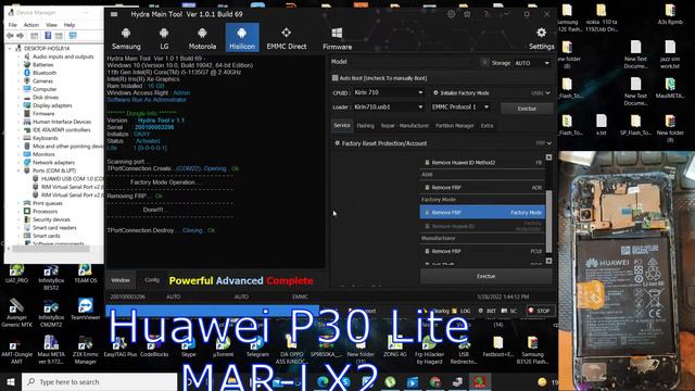 Huawei P30 Lite(MAR-LX2 FRP Reset With Test Point By Hydra Tool