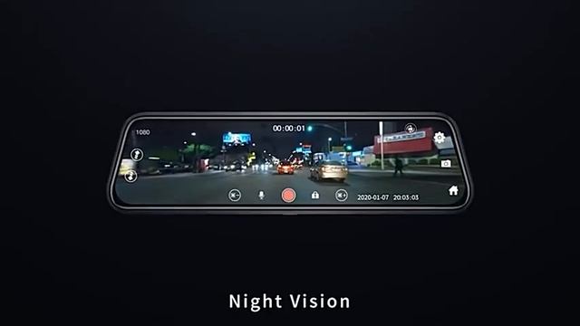 Автомобильный 10 дюймовый видео регистратор - зеркало 1080Р сенсорный экран 2 камеры