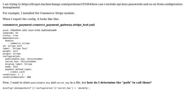 Drupal: How to determine the code for settings.php config override based on .yml? смотреть онлайн