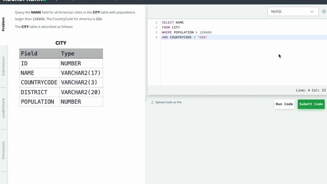 Hackerrank SQL Solution #2 Basic SQL - Revising the Select Query II смотреть онлайн