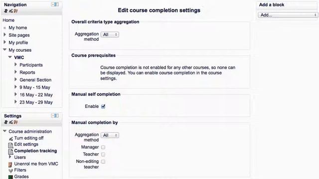 Moodle - Adding "Self Completion" and "Course Completion" block in course смотреть онлайн