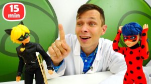 Игры в больницу - Куклы Леди Баг и Супер Кот заболели! Вылечит ли их Доктор Ой?