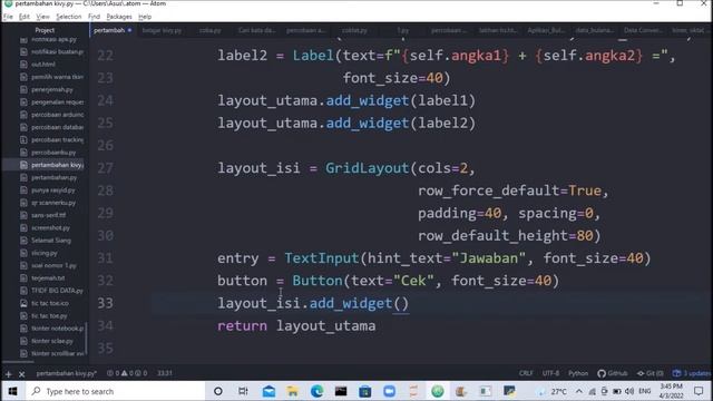 Python Kivy Part 3: Membuat Aplikasi Pertambahan смотреть онлайн