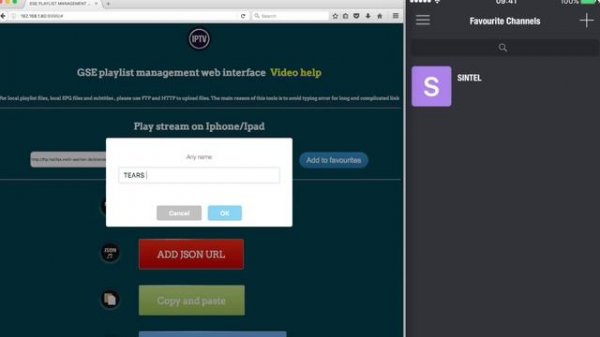 GSE SMART IPTV IOS WEB INTERFACE PLAYLIST MANAGEMENT