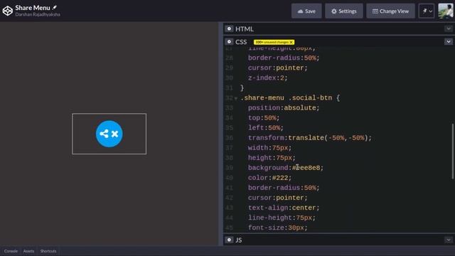 How to Create Animated Share Menu / Button using HTML, CSS & JavaScript смотреть онлайн