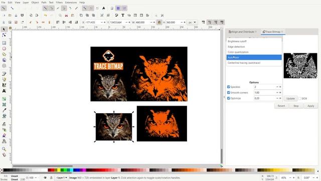 How to trace bitmap Inkscape tutorial | Convert PNG image to Vector смотреть онлайн
