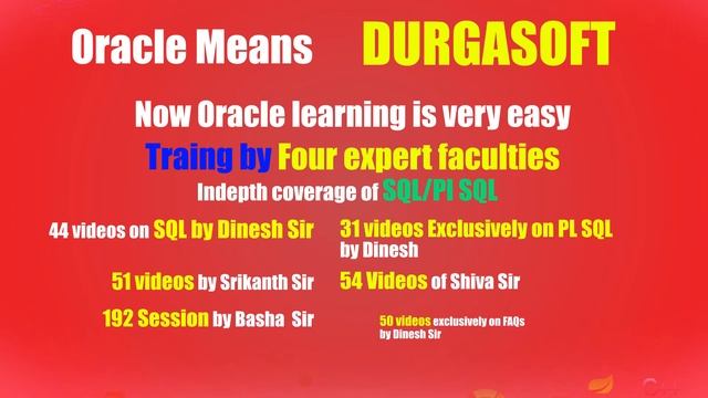 Grab the opportunity to learn ORACLE Videos || FREE Videos @ www.durgasoftvideos.com смотреть онлайн