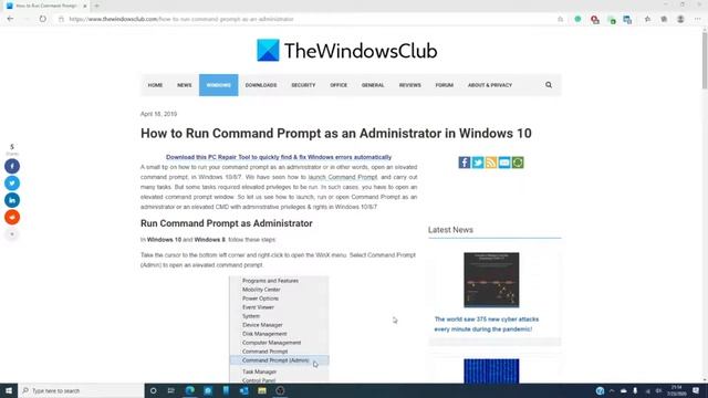 How to Run Command Prompt as an Administrator in Windows 10 смотреть онлайн