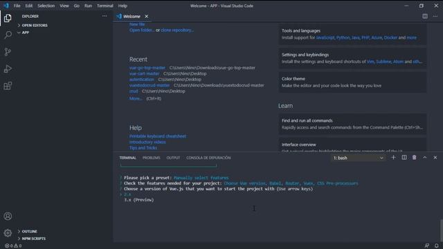 INSTALACIÓN VUE VUEX / RAUTER / SASS смотреть онлайн