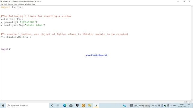 PYTHON TKINTER TUTORIAL | PROGRAM-3 | BUTTON CREATION смотреть онлайн