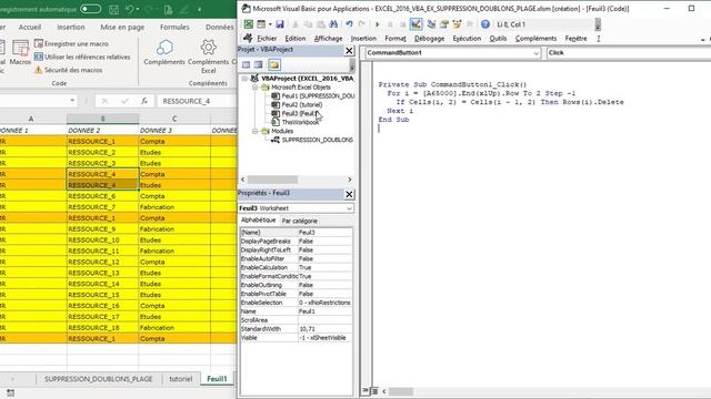 Excel 2016 : Comment supprimer ligne en doublons sur Excel VBA en moins de 3 min. смотреть онлайн