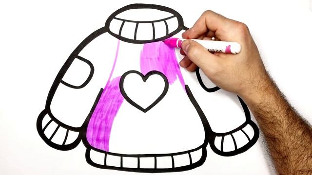 How to Draw and Color a Sweater for Kids and Toddlers смотреть онлайн