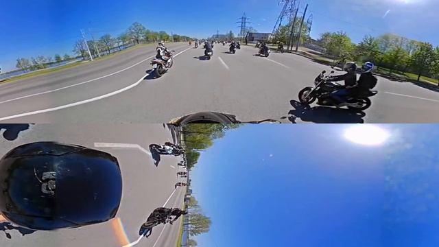 29.04.17 колонна мотоциклов Откритие мото сезона днепр видео 360 градусов VR-режим смотреть онлайн