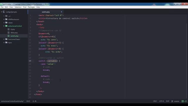 PHP - Estructura de control. Switch смотреть онлайн