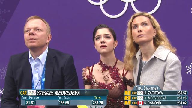 Евгения Медведева ПП 23.2.2018 after performance @ Winter Olympic 2018 смотреть онлайн