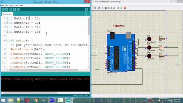 Arduino Control LED by Serial communication Simulate in Proteus смотреть онлайн
