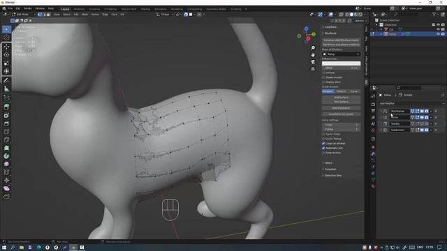Blender: Ретопология (плагин Bsurfaces) смотреть онлайн