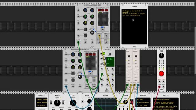 Euclidean Sequencer VCV Rack Drum Tutorial смотреть онлайн