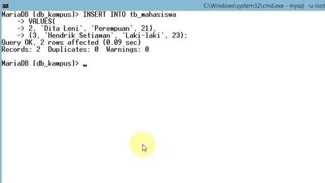 MySQL - 08 Insert pada MySQL - Tutorial MySQL Bahasa Indonesia смотреть онлайн