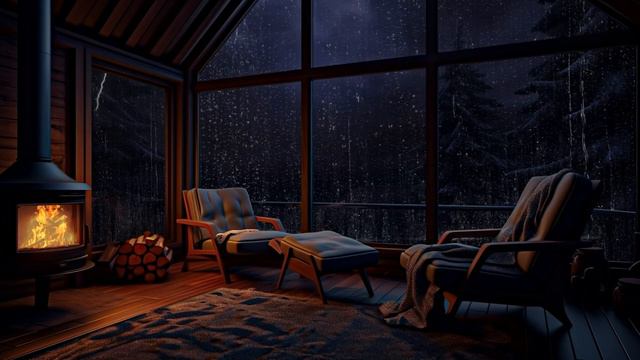 Helps you no longer lose sleep | Lightning and thunderstorms on an autumn day смотреть онлайн