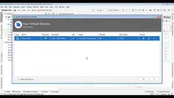 Android Studio установка / запуск первого мобильного приложения